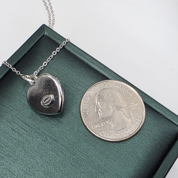 CHANEL Silver and Blue Heart Necklace - Picture 2 of 3